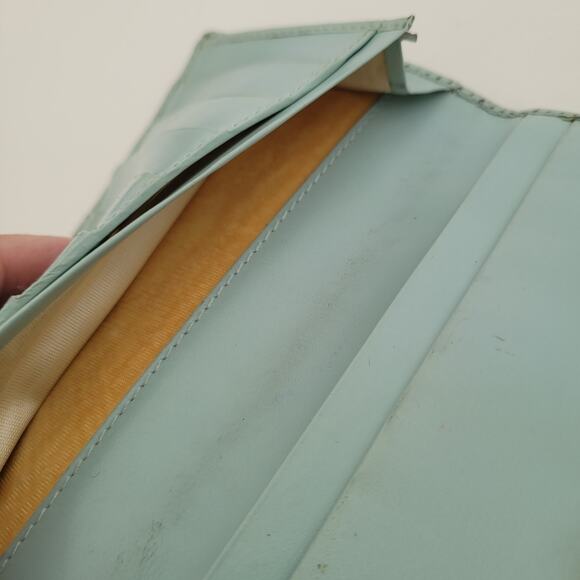 GUCCI Vintage Clasp Horsebit Wallet Bifold Blue Large Retro Clutch Leather Box - Picture 8 of 14